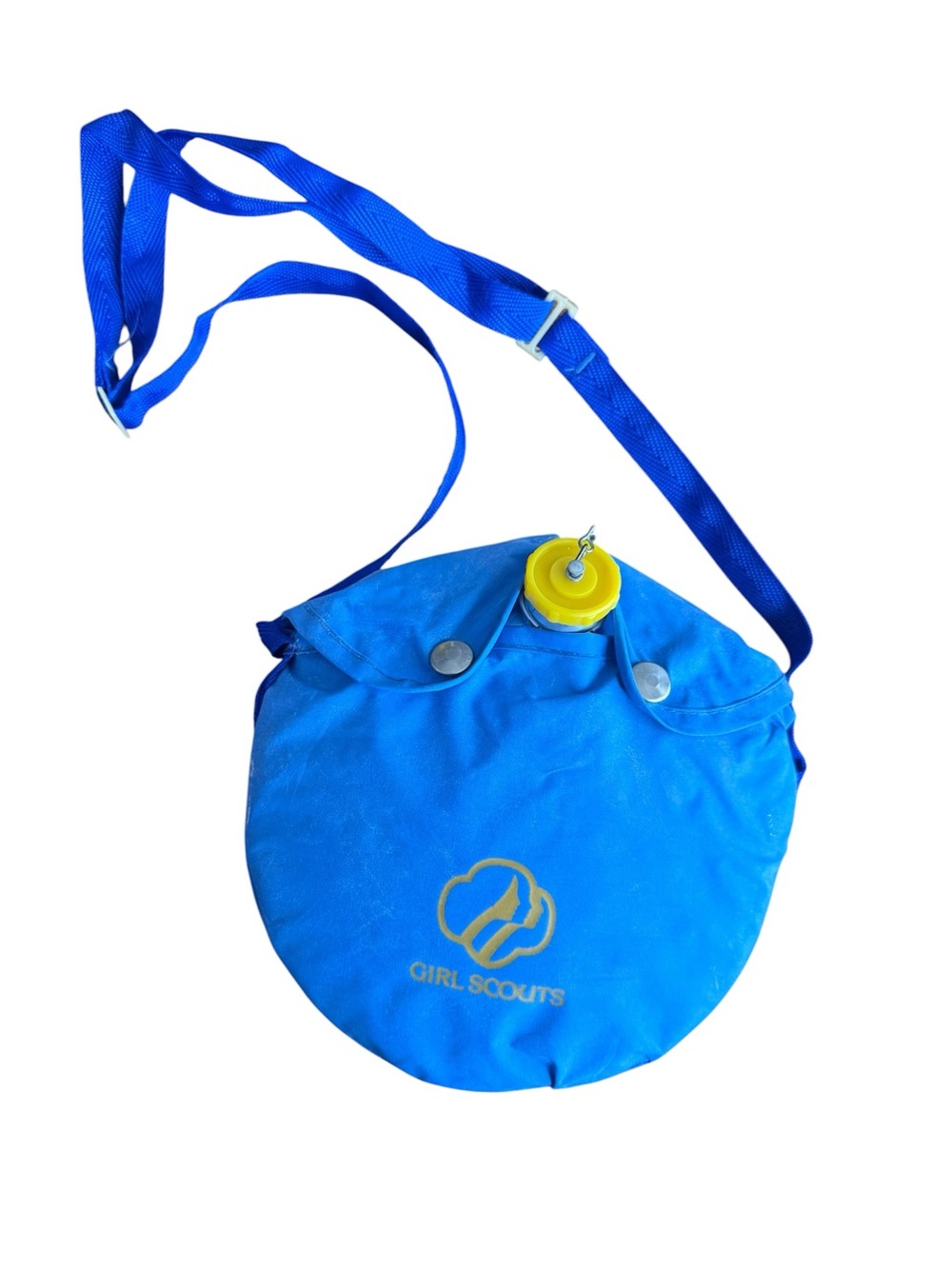 Vintage Girl Scouts Aluminum Canteen w/ Original Blue Canvas Carrier Regal F7A